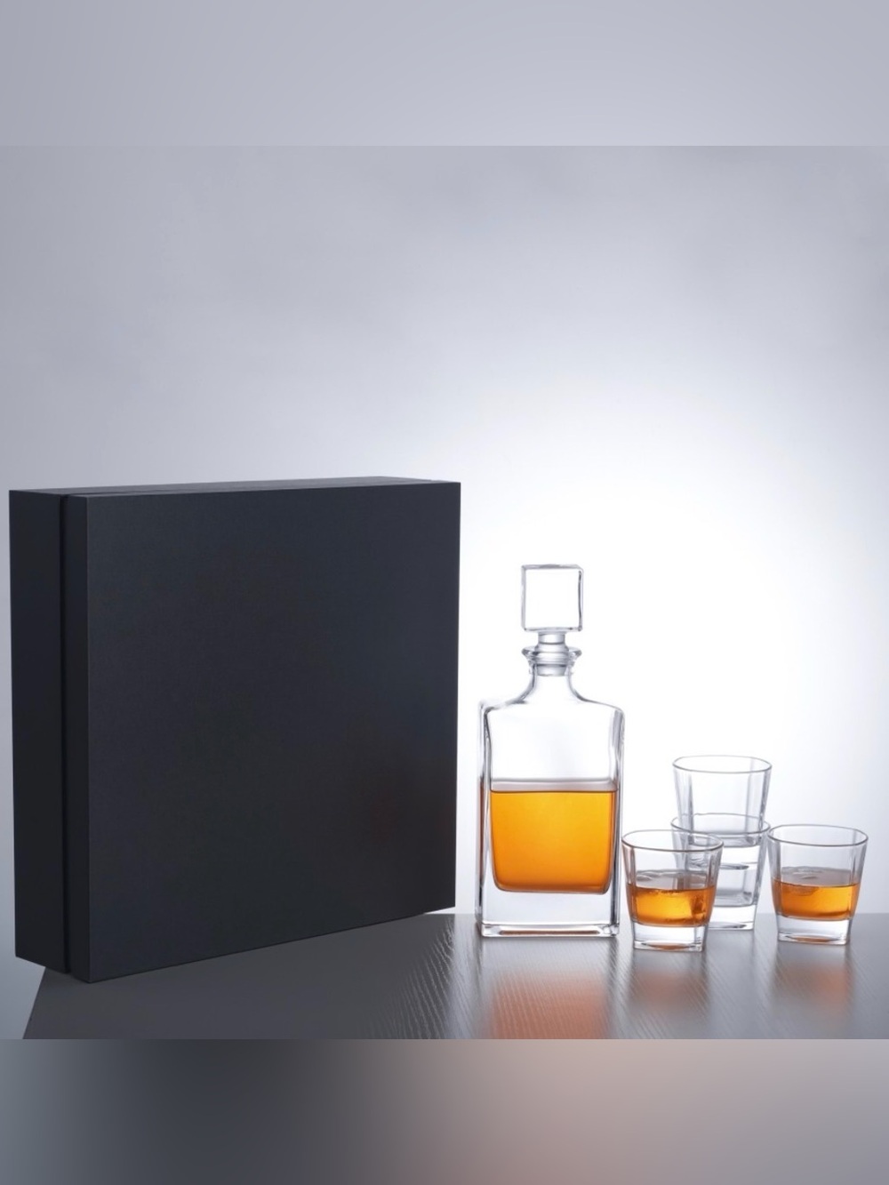 Crystal Whiskey Decanter Set with Glasses - new in box